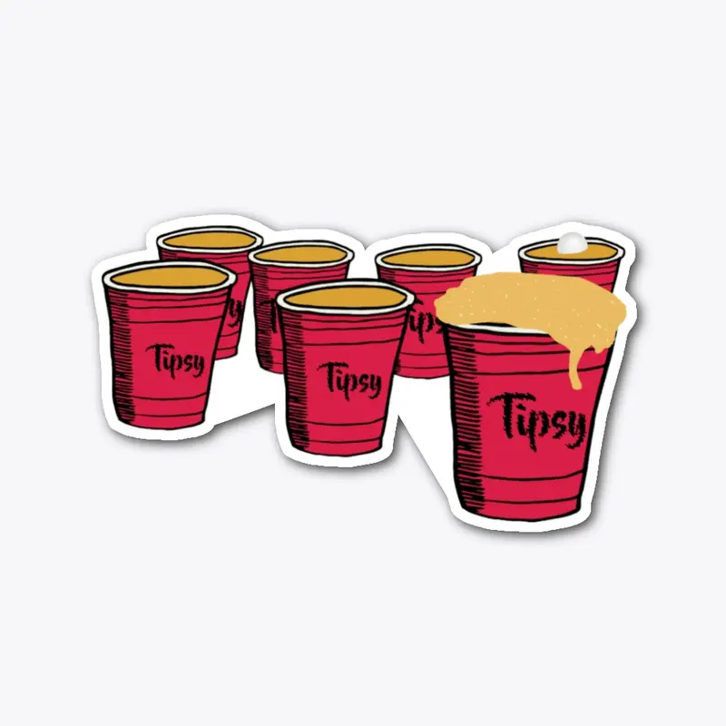 Tipsy Beer Pong Dye Cut Sticker